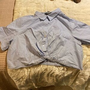 Anthropology Blue button up Blouse